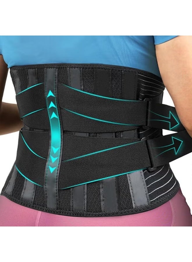 EETU Lumbar Support Belt For Women Men,Adjustable Lower Waist Support Belt Brace Pain Relief With 6 Stays,Upgraded Bracepost Back Brace For Heavy Lifting Herniated Disc,Sciatica,Scoliosis-XL 93-110CM - Image 1